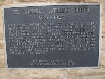 St. Bernard's Catholic Church Marker image. Click for full size.