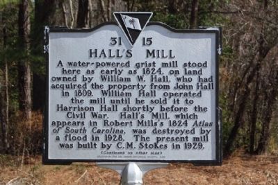 Hall's Mill Marker image. Click for full size.