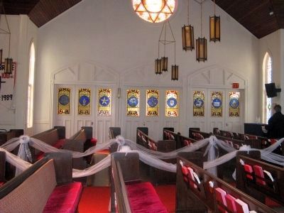Stained Glass Windows - West Side of Sanctuary. Click for full size. Stained Glass Windows - West Side of Sanctuary image. Click for full size.