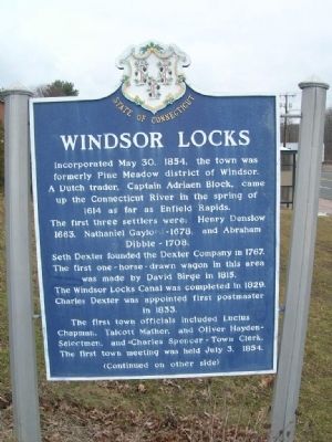 Windsor Locks Marker (Front). Click for full size. Windsor Locks Marker (Front) image. Click for full size.