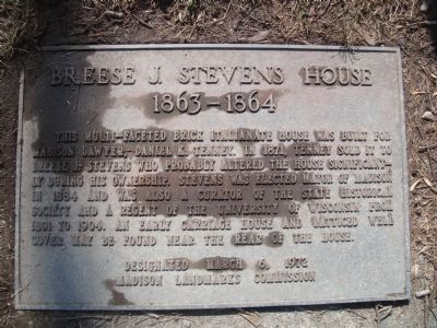 Breese J. Stevens House Marker. Click for full size. Breese J. Stevens House Marker image. Click for full size.