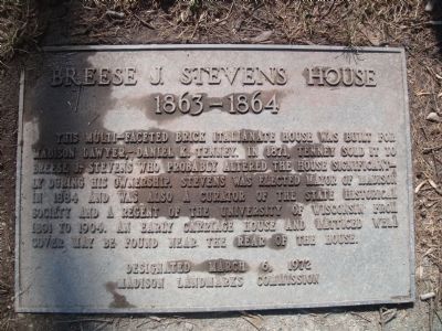Breese J. Stevens House Marker image. Click for full size.