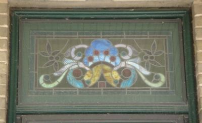 Detail of Stained Glass Window on Suhr House image. Click for full size.