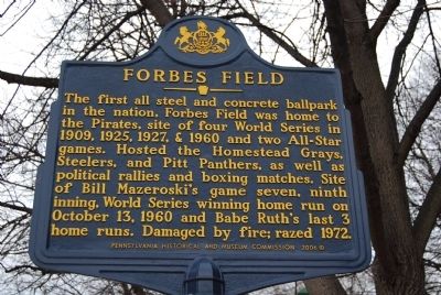 Forbes Field Marker image. Click for full size.