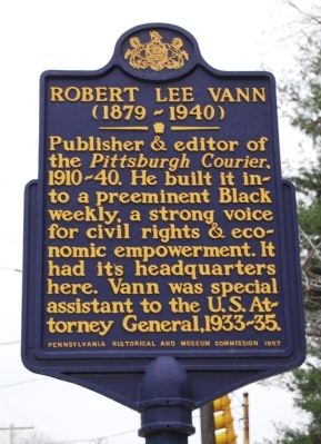 Robert Lee Vann Marker image. Click for full size.