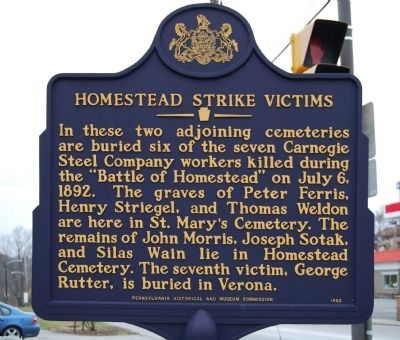 Homestead Strike Victims Marker image. Click for full size.
