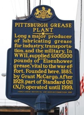 Pittsburgh Grease Plant Marker image. Click for full size.