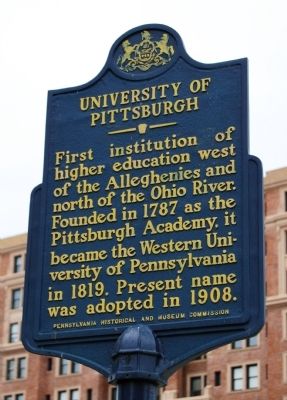 University of Pittsburgh Marker. Click for full size. University of Pittsburgh Marker image. Click for full size.