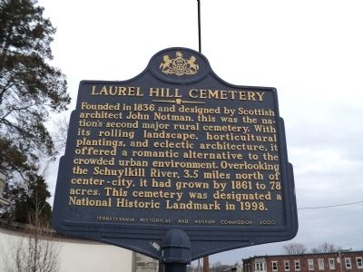Laurel Hill Cemetery Marker. Click for full size. Laurel Hill Cemetery Marker image. Click for full size.