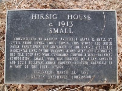 Hirsig House Marker image. Click for full size.