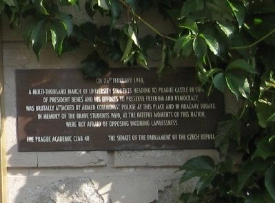 The 25th of February, 1948 Marker - plaque of text translated into English image. Click for full size.