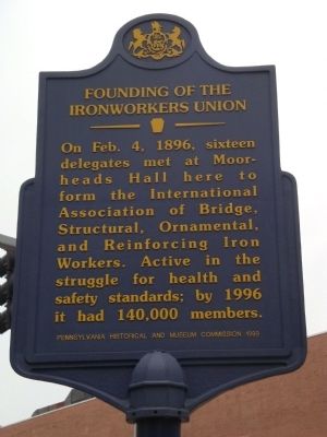Founding of the Ironworkers Union Marker image. Click for full size.