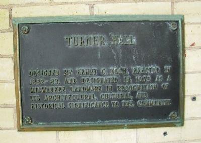 Turner Hall Marker image. Click for full size.