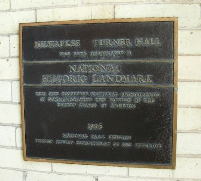 Turner Hall National Historic Landmark Marker image. Click for full size.