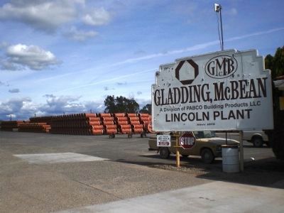 Gladding, McBean Plant - entrance sign. Click for full size. Gladding, McBean Plant - entrance sign image. Click for full size.
