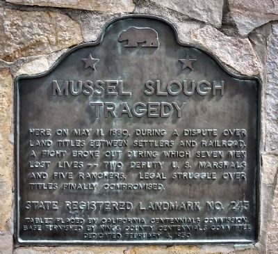 Mussel Slough Tragedy Marker image. Click for full size.