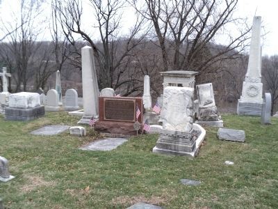 Marker in Laurel Hill Cemetery. Click for full size. Marker in Laurel Hill Cemetery image. Click for full size.