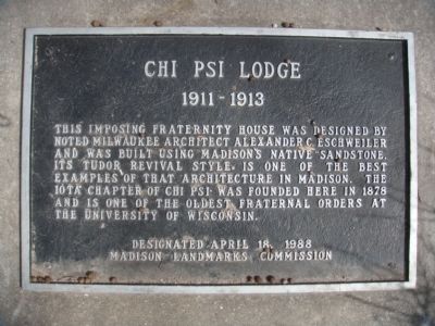 Chi Psi Lodge Marker. Click for full size. Chi Psi Lodge Marker image. Click for full size.