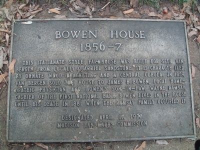 Bowen House Marker image. Click for full size.