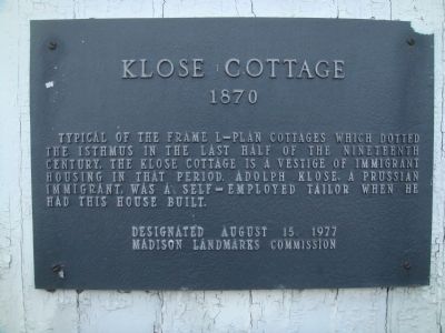 Klose Cottage Marker. Click for full size. Klose Cottage Marker image. Click for full size.