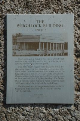 The Weighlock Building Marker. Click for full size. The Weighlock Building Marker image. Click for full size.