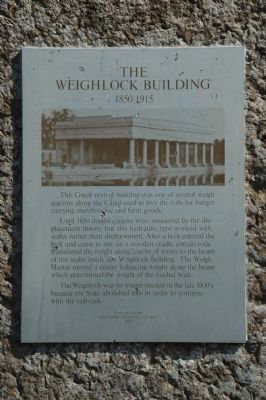 The Weighlock Building Marker image. Click for full size.