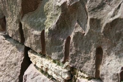 Drill marks in the stones that make up Cornwall Furnace. Click for full size. Drill marks in the stones that make up Cornwall Furnace image. Click for full size.