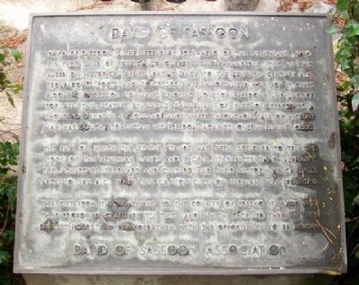 David of Sassoon Marker. Click for full size. David of Sassoon Marker image. Click for full size.