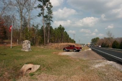 Gen. N.B. Forrest Captured Col. A.D. Streight Monument Marker Next to Alabama Highway 9 image. Click for full size.