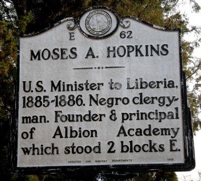 Moses A. Hopkins Marker image. Click for full size.