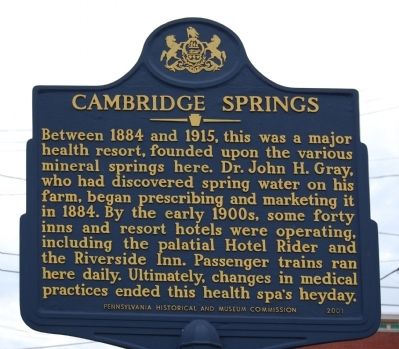 Cambridge Springs Marker image. Click for full size.