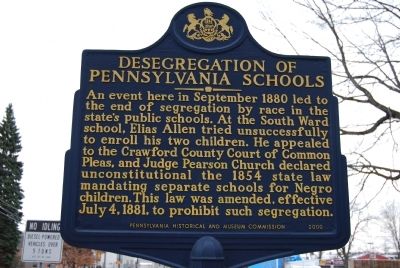 Desegregation of Pennsylvania Schools Marker image. Click for full size.