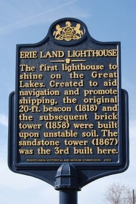 Erie Land Lighthouse Marker. Click for full size. Erie Land Lighthouse Marker image. Click for full size.