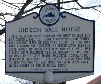 Gideon Ball House Marker. Click for full size. Gideon Ball House Marker image. Click for full size.