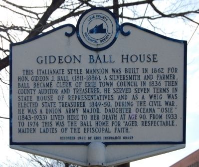 Gideon Ball House Marker image. Click for full size.