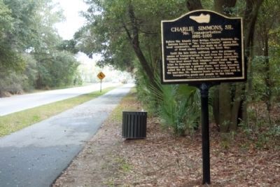 Charlie Simmons, Sr. Marker, looking south along Spanish Wells Road image. Click for full size.