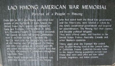 Lao Hmong American War Memorial Portrait image. Click for full size.