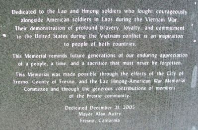 Lao Hmong American War Memorial Dedication image. Click for full size.