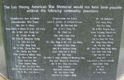 Lao Hmong American War Memorial Sponsors image. Click for full size.