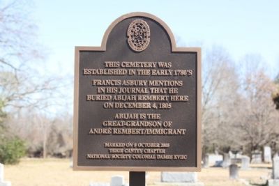 Rembert Cemetery Marker. Click for full size. Rembert Cemetery Marker image. Click for full size.