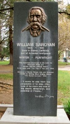 William Saroyan Monument image. Click for full size.