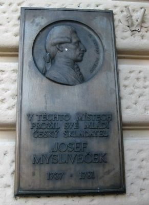 Josef Mysliveček Marker. Click for full size. Josef Mysliveček Marker image. Click for full size.