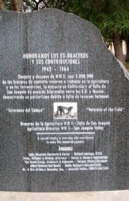 Honoring the Ex-Braceros and Their Contributions Marker image. Click for full size.