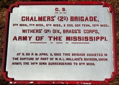 Chalmers' (2d) Brigade. Marker image. Click for full size.