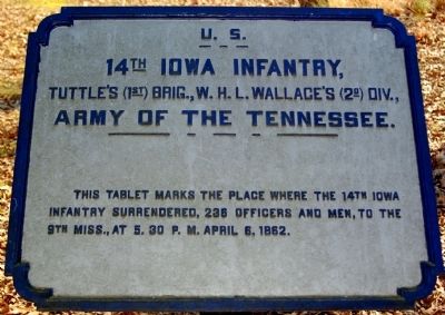 14th Iowa Infantry Marker. Click for full size. 14th Iowa Infantry Marker image. Click for full size.