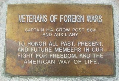 Capt H.A. Crow VFW Post 884 & Auxiliary Marker image. Click for full size.