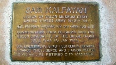 Sam Kalfayan, US Army image. Click for full size.
