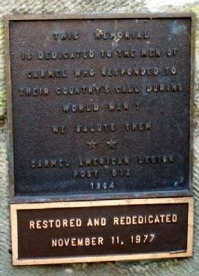 World War I Memorial Marker. Click for full size. World War I Memorial Marker image. Click for full size.