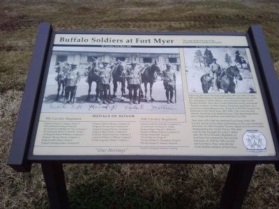 Buffalo Soldiers at Fort Myer Marker image. Click for full size.