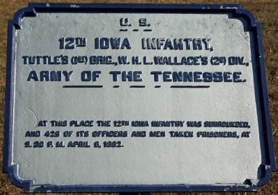 12th Iowa Infantry Marker image. Click for full size.
